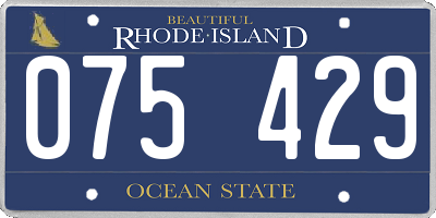 RI license plate 075429