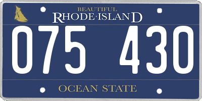 RI license plate 075430