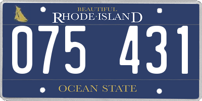 RI license plate 075431