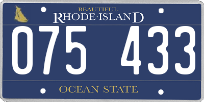 RI license plate 075433