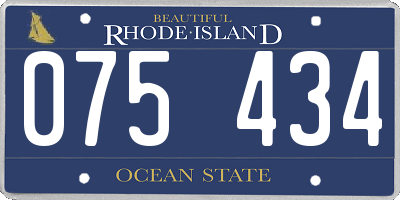 RI license plate 075434