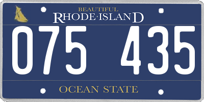 RI license plate 075435