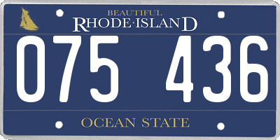 RI license plate 075436