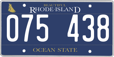 RI license plate 075438