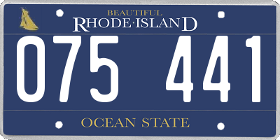RI license plate 075441