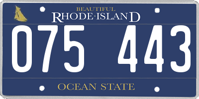 RI license plate 075443