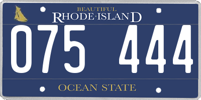 RI license plate 075444