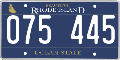 RI license plate 075445