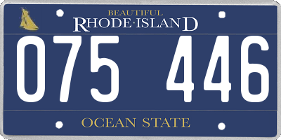 RI license plate 075446
