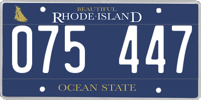 RI license plate 075447