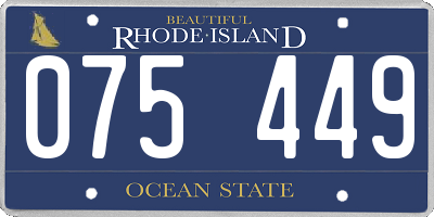 RI license plate 075449