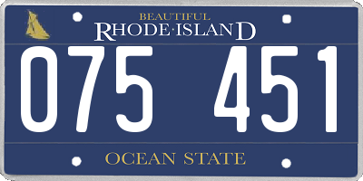 RI license plate 075451