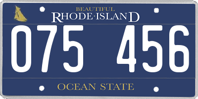 RI license plate 075456