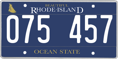 RI license plate 075457