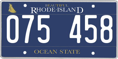 RI license plate 075458