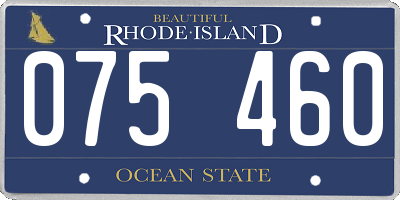 RI license plate 075460