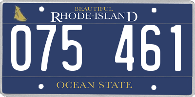 RI license plate 075461