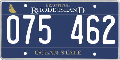 RI license plate 075462