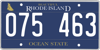 RI license plate 075463