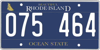 RI license plate 075464