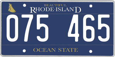 RI license plate 075465