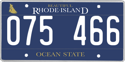 RI license plate 075466
