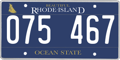 RI license plate 075467
