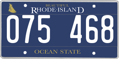 RI license plate 075468