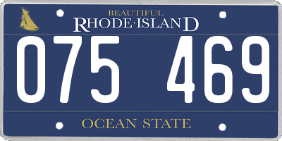 RI license plate 075469