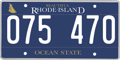 RI license plate 075470