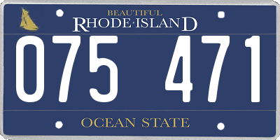 RI license plate 075471