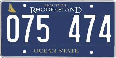RI license plate 075474