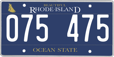 RI license plate 075475