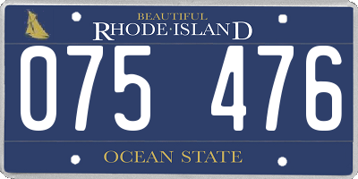 RI license plate 075476