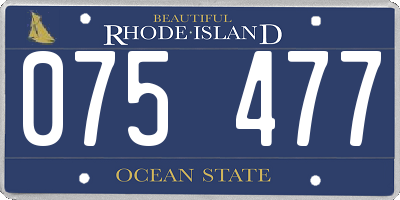 RI license plate 075477