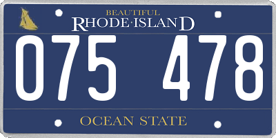 RI license plate 075478
