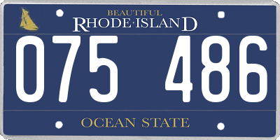 RI license plate 075486
