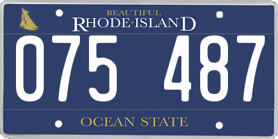 RI license plate 075487