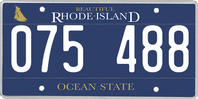 RI license plate 075488