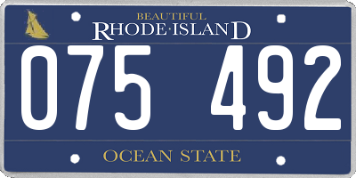 RI license plate 075492
