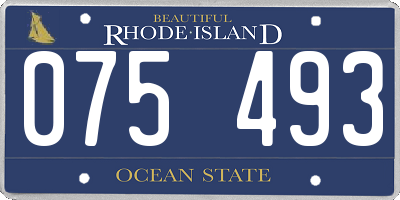 RI license plate 075493