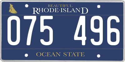 RI license plate 075496