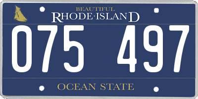 RI license plate 075497
