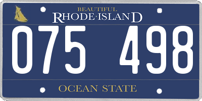 RI license plate 075498