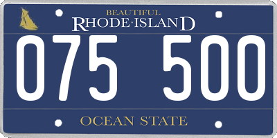 RI license plate 075500