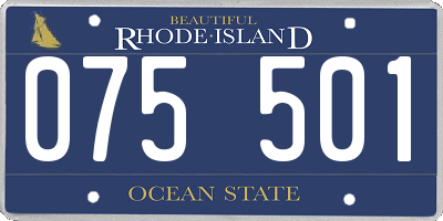 RI license plate 075501