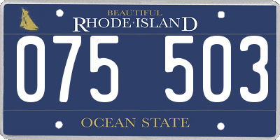 RI license plate 075503