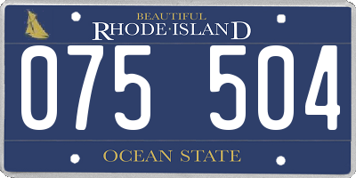 RI license plate 075504