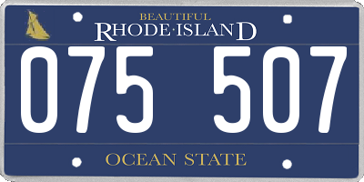 RI license plate 075507