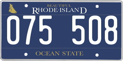 RI license plate 075508